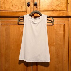 Fabletics White Sleeveless Top with Cute Back